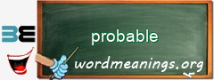 WordMeaning blackboard for probable